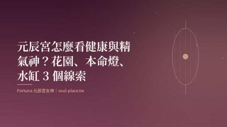 酒紅底上的金色燈籠與草葉，象徵元辰宮裡的精氣神與生命力